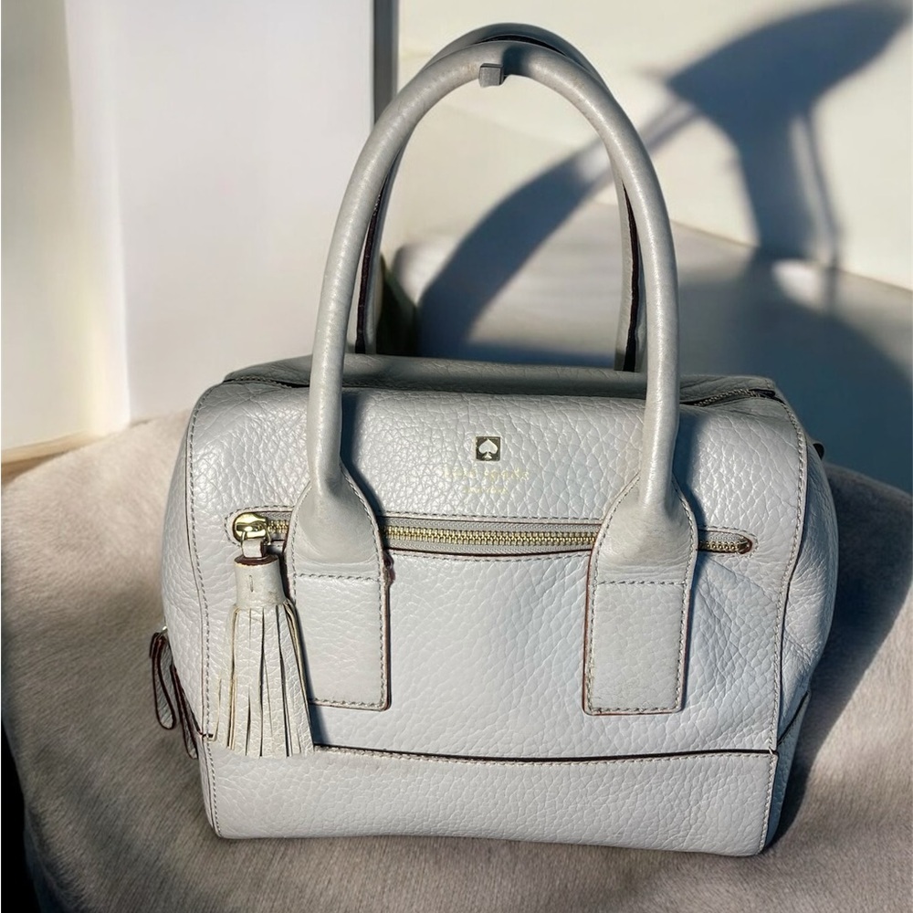 KATE SPADE GORGEOUS  GREY Leather Handbag